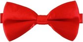 Rode verkleed vlinderstrikje 12 cm voor dames/heren - Rood thema verkleedaccessoires/feestartikelen - Vlinderstrikken/vlinderdassen met elastieken sluiting