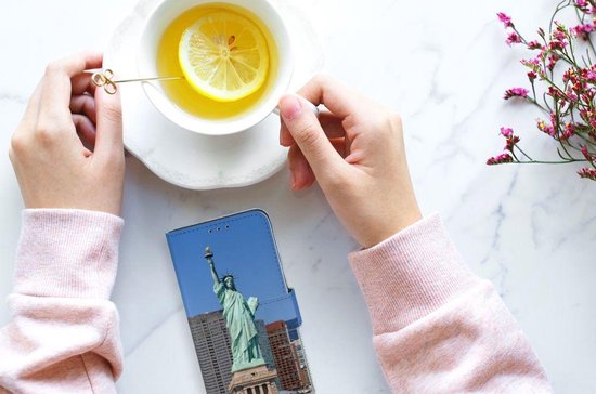 Coque Samsung Galaxy M10 Cuir PU Premium Housse Portefeuille Coque pour Statue De La Liberté