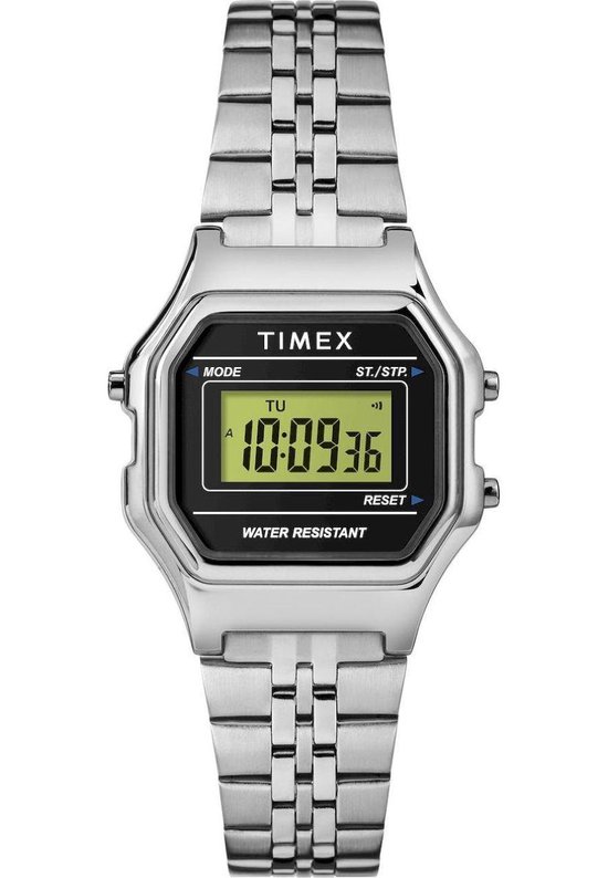 Timex Classic Digital Mini TW2T48600 Horloge - Staal - Zilverkleurig - Ø 27 mm