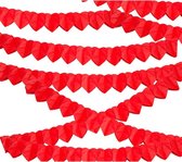 25x Rode hartjes slinger van 2 meter - Vlaggenlijnen/slingers met harten 50 meter - Valentijn/liefde decoratie/versiering