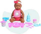 Falca Babypop Curiosete Met Maaltijden 40 Cm Roze 10-delig
