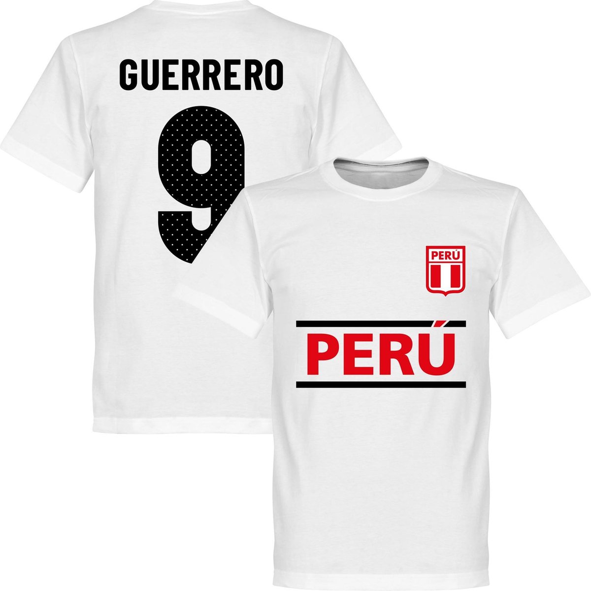 Peru Guerrero 9 Team T-Shirt - Wit - XL