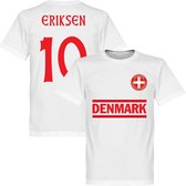 Denemarken Eriksen 10 Team T-Shirt - Wit - XXXXL