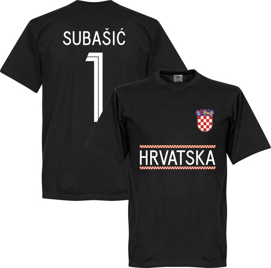 Kroatië Subasic Keeper Team T-Shirt - Zwart - 5XL