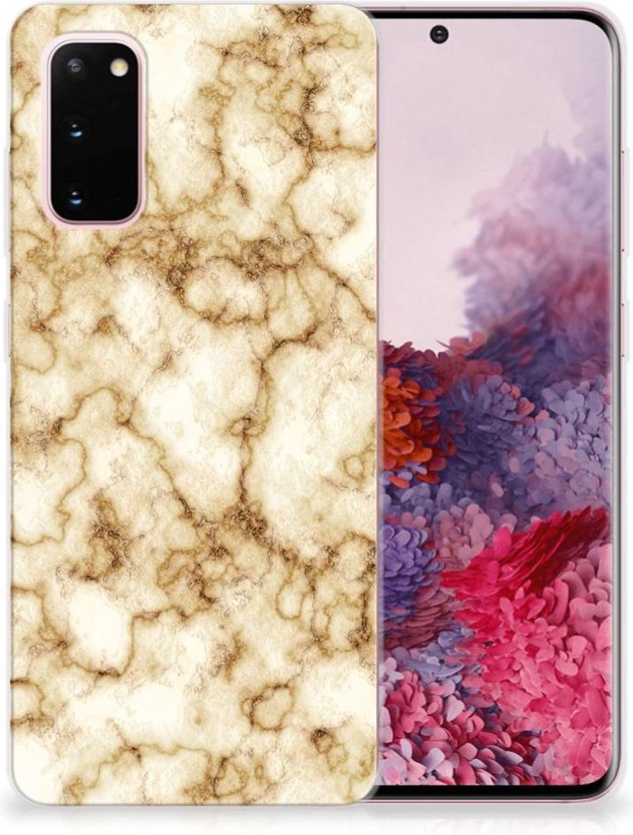 Samsung Galaxy S20 TPU Siliconen Hoesje Marmer Goud