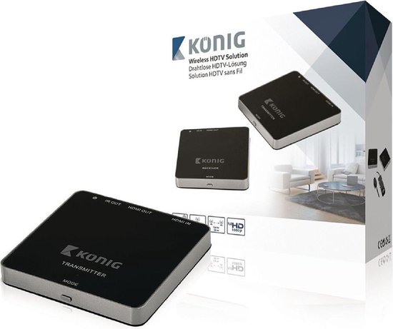 König KN-WLHDMI10 5 Ghz Draadloze HDMI Zender 1080p / 3D Support Bereik 30  M | bol.com