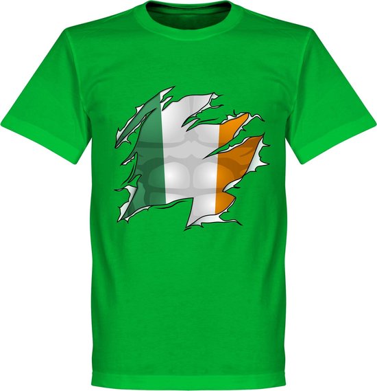 Ierland Ripped Flag T-Shirt - Groen - XXL
