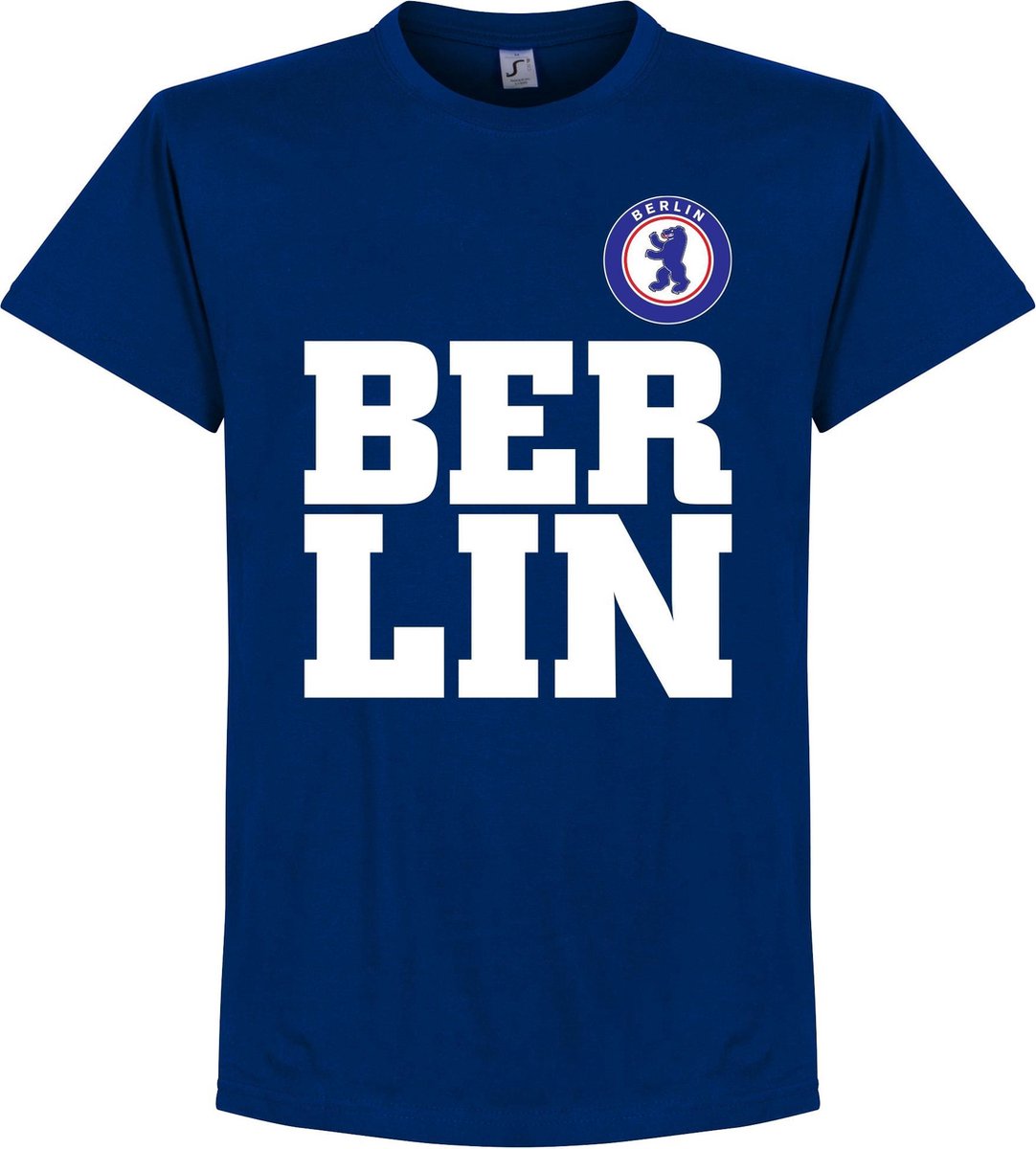 1082x1200.jpg Berlin Text T-Shirt - Blauw - M - Afbeelding 1