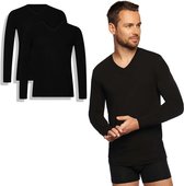 Bamboo Basics - 2-Pack Heren Bamboe T-shirts Lange Mouw Vick – Extra Lang – Zwart - M