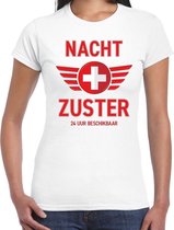 Nacht zuster verkleed t-shirt wit voor dames - verpleegster carnaval / feest shirt kleding / kostuum XL