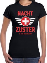 Nacht zuster verkleed t-shirt zwart voor dames S