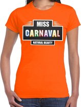 Miss Carnaval verkleed t-shirt oranje voor dames 2XL