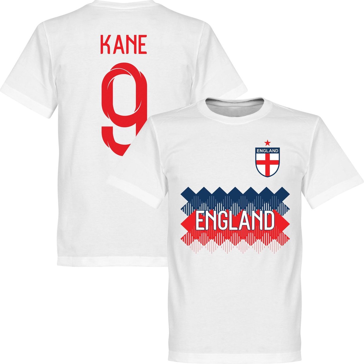 Engeland Kane 9 Team T-Shirt - Wit - 5XL