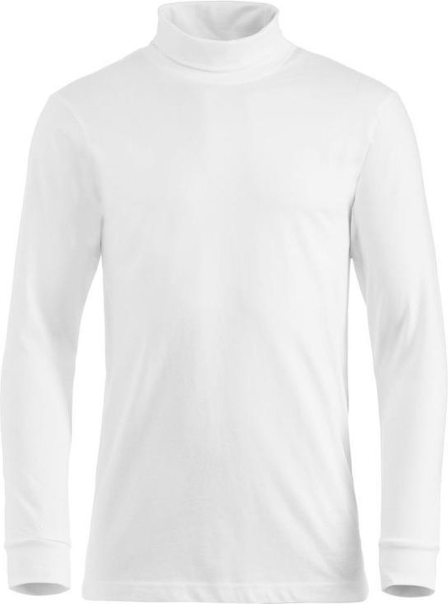 Wit t-shirt met col en lange mouw heren 2XL | bol.com
