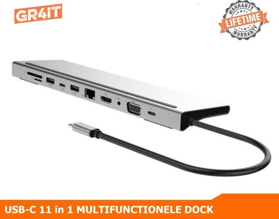 11 in 1 USB C naar HDMI Docking Station | HDMI 4K, Ethernet LAN, VGA, 2x USB  3.0... | bol.com