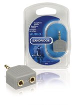 Bandridge - Bandridge BAP424 Stereo Audio Adapter 3.5 Mm Male - 2x 3.5 Mm Female Grijs - 30 Dagen Niet Goed Geld Terug