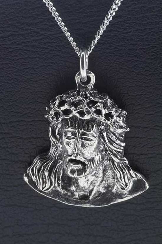 Zilveren Jezus met doornenkroon ketting hanger | bol.com