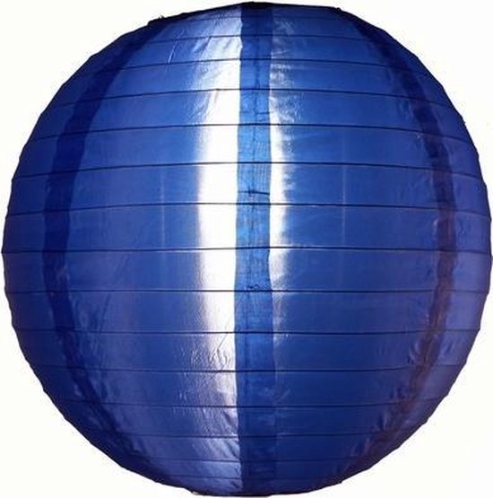 5 x Nylon lampion donker blauw 45 cm - EK2020 Koningsdag versiering rood wit blauw oranje