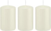 3x Ivoorwitte cilinderkaars/stompkaars 5 x 8 cm 18 branduren - Geurloze kaarsen – Woondecoraties