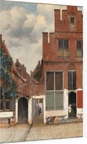 Het straatje, Johannes Vermeer - Foto op Plexiglas - 60 x 80 cm