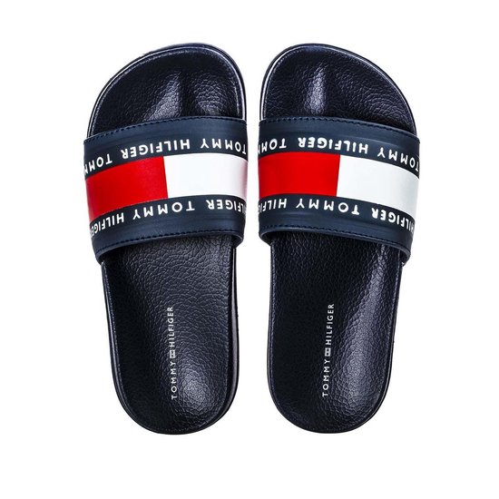 bol.com | Tommy Hilfiger Badslipper Jongens Pool Slide Maat 26/33 - Blauw |  32