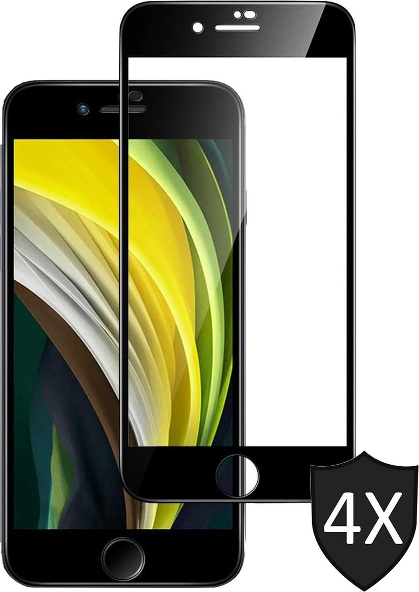 Screenprotector geschikt voor iPhone SE 2022 / 2020 / 8 / 7 - 4x FullGuard Screen Protector