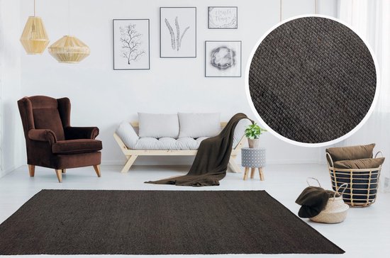 Flycarpets Ardea Wollen Vloerkleed Kleur : Bruin Afmeting Ca. 200x290cm