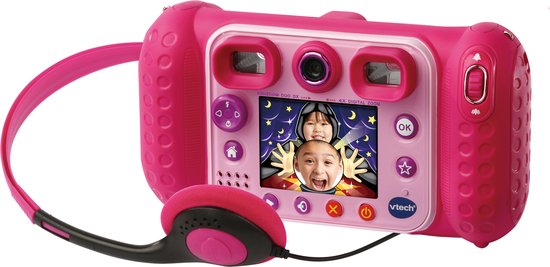 VTech KidiZoom Duo DX Kindercamera - 10-in-1 Interactieve Speelgoed Camera - Cadeau - Kinderspeelgoed 4 Jaar tot 10 Jaar - Roze