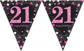 Vlaggenlijn 21 Sparkling celebrations roze 4 meter