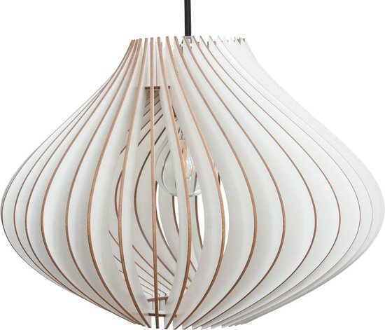 wodewa moderne hout VENTUS witte LED E27 duurzame plafondlamp... | bol.com