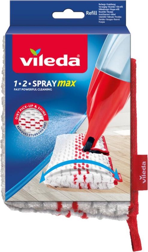 4x Vileda 1-2 Spray MAX - Vervanging Rood Wit