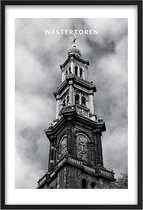 Poster Westertoren Amsterdam A4 - 21 x 30 cm (Exclusief Lijst) - Fotoposter Amsterdam - Lange Jan  / De Oude Wester Poster Amsterdam