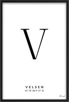 Poster Letter V Velsen A3 - 30 x 42 cm (Exclusief Lijst)