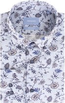 Overhemd katoen bloemenprint op streep - Regular Fit