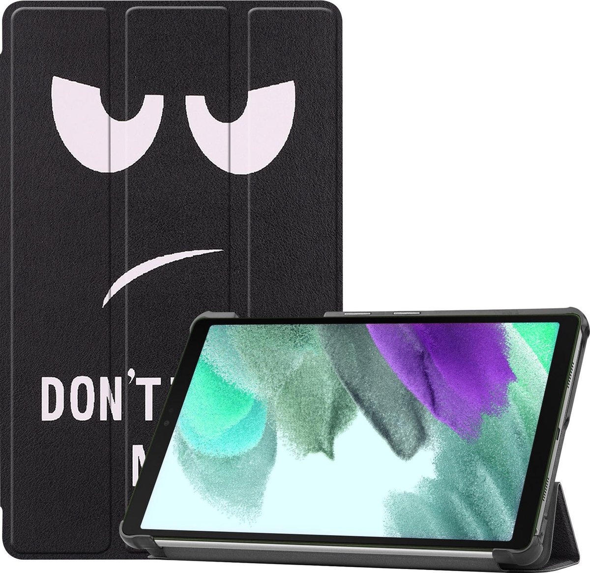 Hoesje Geschikt voor Samsung Galaxy Tab A7 Lite - Dun & Stevig - Trifold Bookcase - Hard Cover - Hardcover Book Case - Tablet Hoes - Don't Touch Me