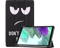 Hoesje Geschikt voor Samsung Galaxy Tab A7 Lite - Dun & Stevig - Trifold Bookcase - Hard Cover - Hardcover Book Case - Tablet Hoes - Don't Touch Me