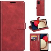 Voor Samsung Galaxy A03s Retro Kalf Patroon Gesp Horizontale Flip Lederen Case met Houder & Kaartsleuven & Portemonnee (Rood)