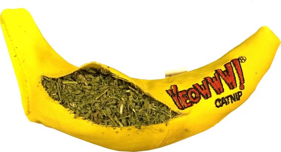 Yeowww! Banaan Kicker - Catnip Kattenkruid Speeltje voor Katten - Geel - 18 cm