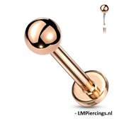 Piercing rond rose gold plated 1.2x8