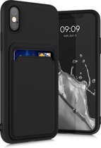 kwmobile telefoonhoesje geschikt voor Apple iPhone X - Hoesje met pasjeshouder - TPU case in zwart