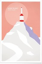 JUNIQE - Poster Mont Blanc -13x18 /Grijs & Roze