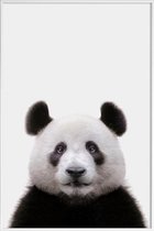 JUNIQE - Poster in kunststof lijst Panda -40x60 /Wit & Zwart