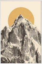 JUNIQE - Poster met kunststof lijst Mountainscape 5 -30x45 /Geel &
