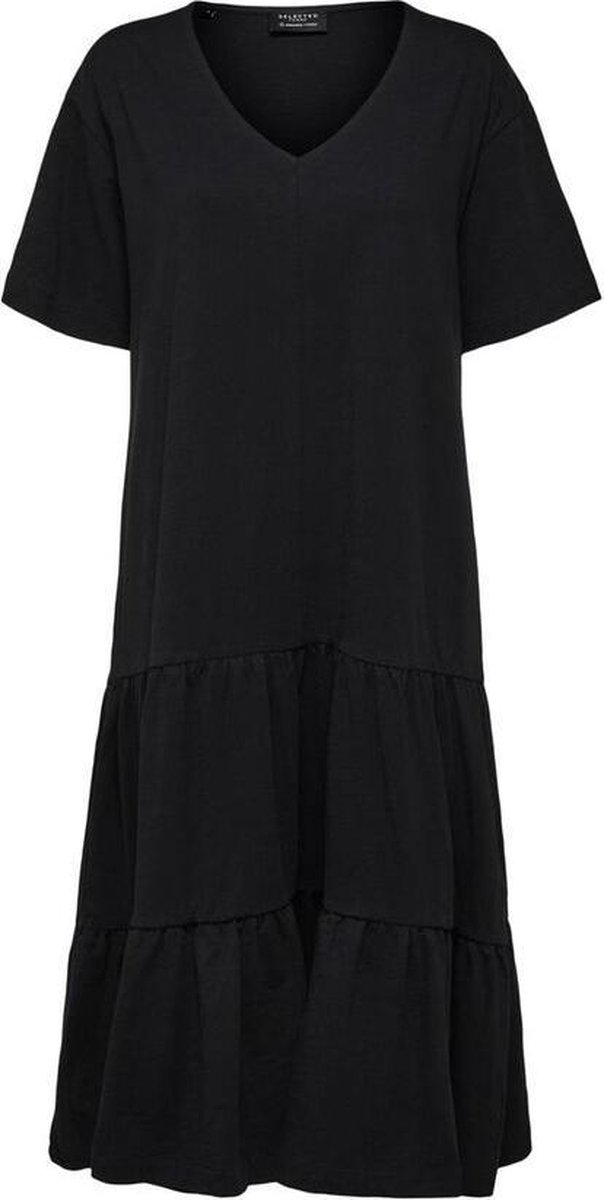 Selected SLFREED 2/4 MIDI DRESS M casual jurk dames zwart