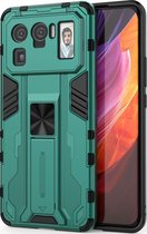 Xiaomi Mi 11 Ultra Hoesje - Mobigear - Armor Stand Serie - Hard Kunststof Backcover - Groen - Hoesje Geschikt Voor Xiaomi Mi 11 Ultra