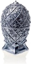 Candellana Zilver gelakte figuurkaars, design: Fabergé Ei (Medium). Hoogte 16 cm (48 uur)