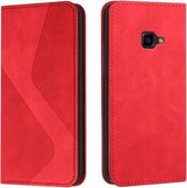 Voor Samsung Galaxy Xcover 4s/4 Skin Feel Magnetisch S-type Effen Kleur Horizontale Flip Lederen Case met Houder & Kaartsleuf & Portemonnee (Rood)