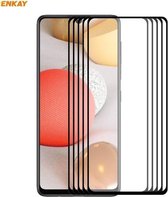 Voor Samsung Galaxy A42 5G 5 STKS ENKAY Hoed-Prins Volledige Lijm 0.26mm 9 H 2.5D Gehard Glas Volledige dekking Film