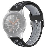 Voor Galaxy Watch 46 / S3 / Huawei Watch GT 1/2 22mm Smart Watch siliconen dubbele kleur polsband horlogeband, maat: S (zwart grijs)