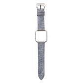 Voor Fitbit Blaze Cowboy Texture lederen vervangende band horlogeband (lichtblauw)